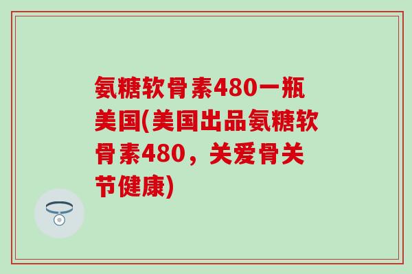 氨糖软骨素480一瓶美国(美国出品氨糖软骨素480，关爱骨关节健康)