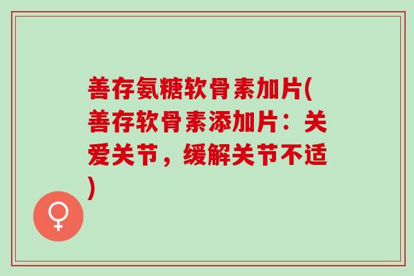 善存氨糖软骨素加片(善存软骨素添加片：关爱关节，缓解关节不适)