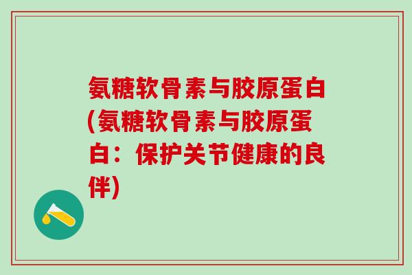 氨糖软骨素与胶原蛋白(氨糖软骨素与胶原蛋白：保护关节健康的良伴)