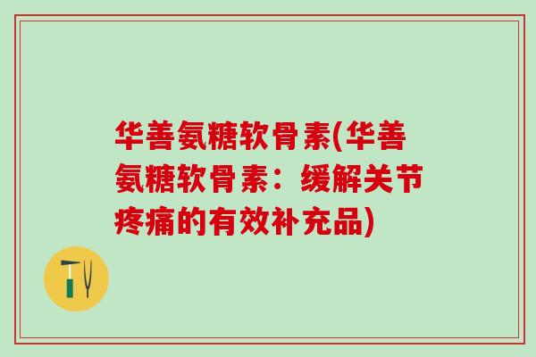 华善氨糖软骨素(华善氨糖软骨素:缓解关节的有效补充品) 华善氨糖软骨素(华善氨糖软骨素:缓解关节的有效补充品)