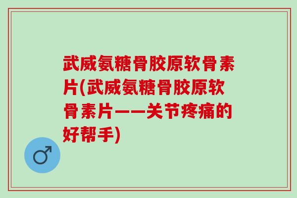 武威氨糖骨胶原软骨素片(武威氨糖骨胶原软骨素片——关节的好帮手) 武威氨糖骨胶原软骨素片(武威氨糖骨胶原软骨素片——关节的好帮手)