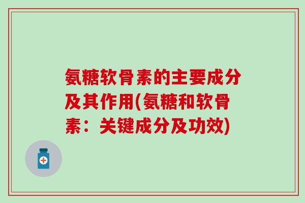 氨糖软骨素的主要成分及其作用(氨糖和软骨素：关键成分及功效)