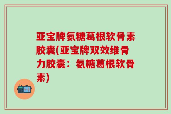 亚宝牌氨糖葛根软骨素胶囊(亚宝牌双效维骨力胶囊：氨糖葛根软骨素)