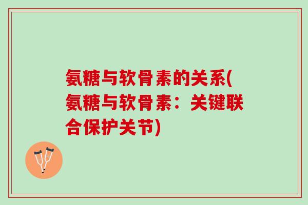 氨糖与软骨素的关系(氨糖与软骨素：关键联合保护关节)