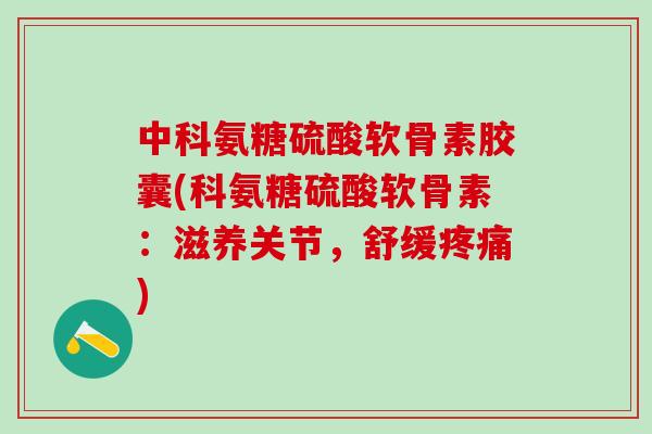 中科氨糖硫酸软骨素胶囊(科氨糖硫酸软骨素：滋养关节，舒缓疼痛)