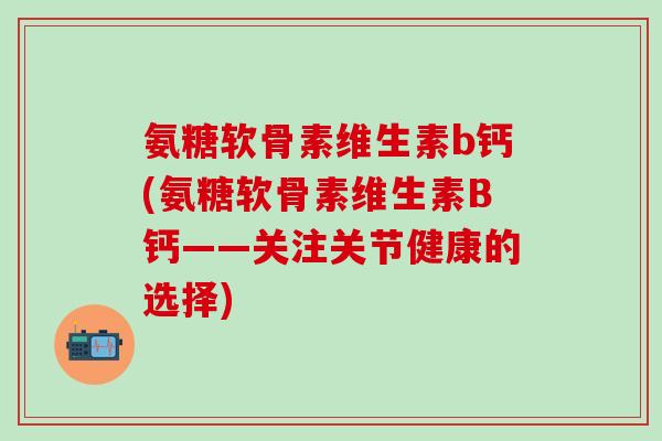 氨糖软骨素维生素b钙(氨糖软骨素维生素B钙——关注关节健康的选择)