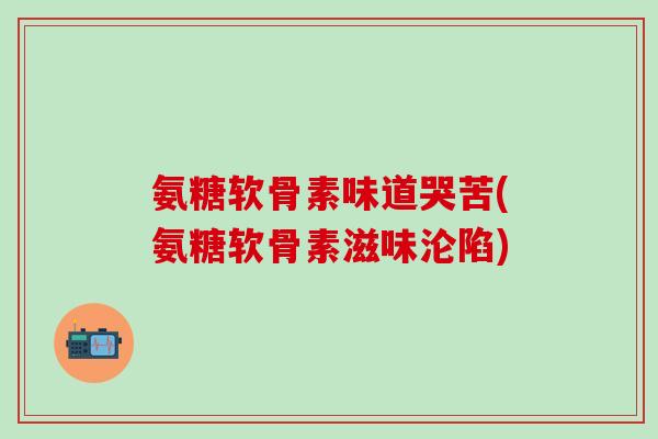 氨糖软骨素味道哭苦(氨糖软骨素滋味沦陷)