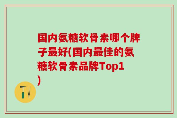 国内氨糖软骨素哪个牌子最好(国内最佳的氨糖软骨素品牌Top1)
