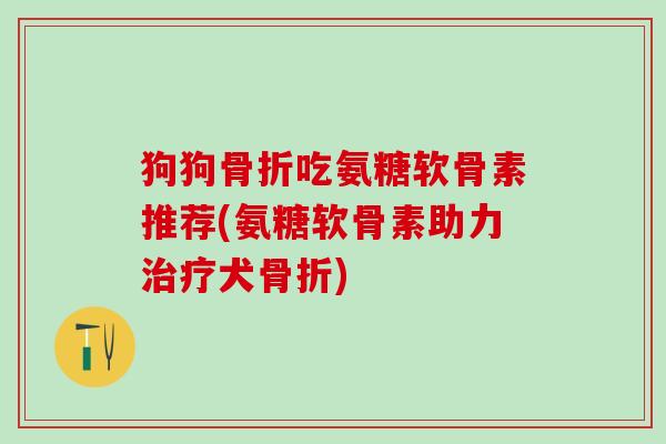 狗狗骨折吃氨糖软骨素推荐(氨糖软骨素助力治疗犬骨折)
