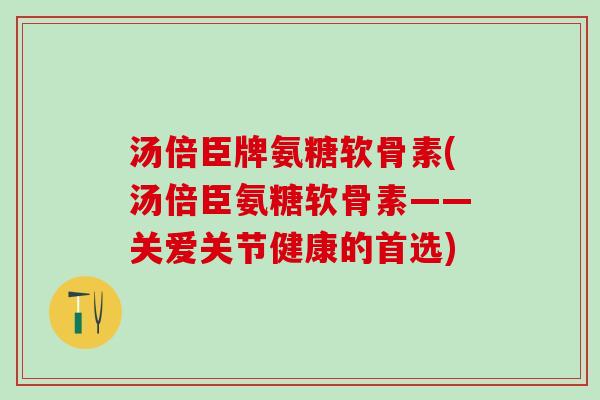 汤倍臣牌氨糖软骨素(汤倍臣氨糖软骨素——关爱关节健康的首选)