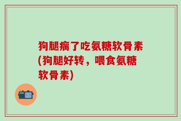 狗腿瘸了吃氨糖软骨素(狗腿好转，喂食氨糖软骨素)