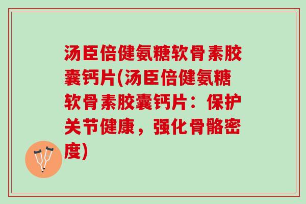 汤臣倍健氨糖软骨素胶囊钙片(汤臣倍健氨糖软骨素胶囊钙片：保护关节健康，强化骨骼密度)