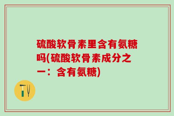 硫酸软骨素里含有氨糖吗(硫酸软骨素成分之一：含有氨糖)