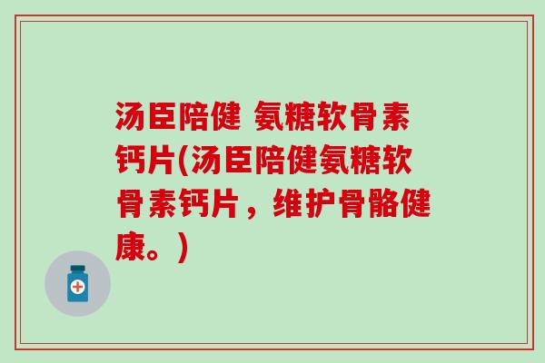 汤臣陪健 氨糖软骨素钙片(汤臣陪健氨糖软骨素钙片，维护骨骼健康。)