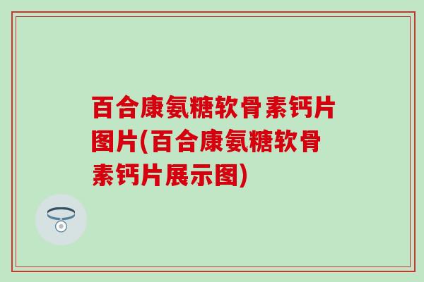 百合康氨糖软骨素钙片图片(百合康氨糖软骨素钙片展示图)