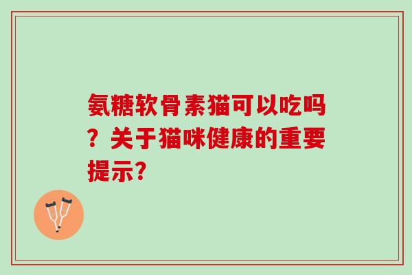 氨糖软骨素猫可以吃吗？关于猫咪健康的重要提示？