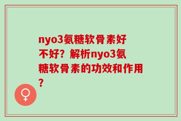 nyo3氨糖软骨素好不好？解析nyo3氨糖软骨素的功效和作用？