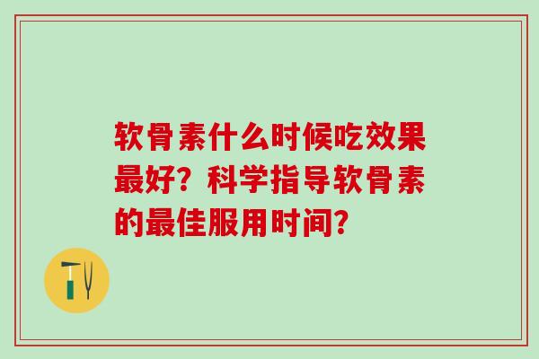 软骨素什么时候吃效果最好？科学指导软骨素的最佳服用时间？