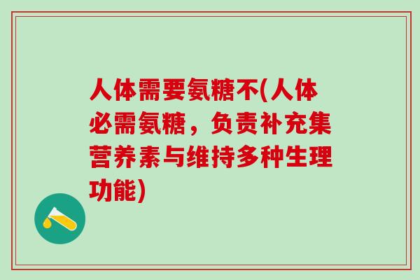 人体需要氨糖不(人体必需氨糖，负责补充集营养素与维持多种生理功能)