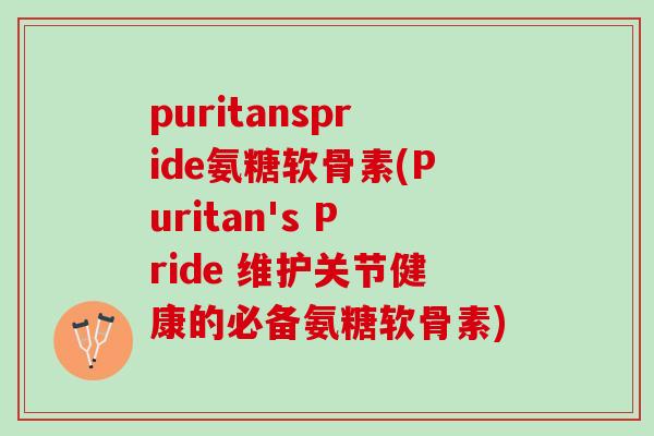 puritanspride氨糖软骨素(Puritan's Pride 维护关节健康的必备氨糖软骨素)