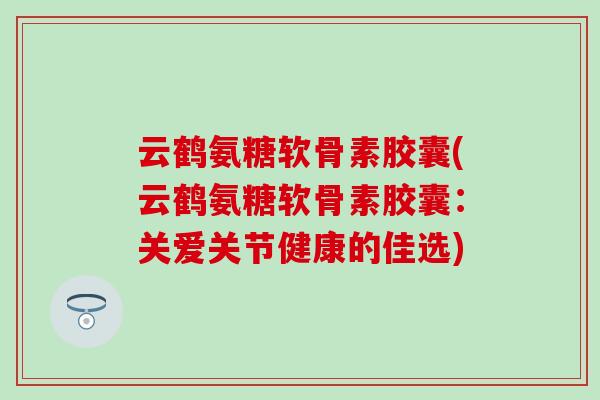 云鹤氨糖软骨素胶囊(云鹤氨糖软骨素胶囊：关爱关节健康的佳选)