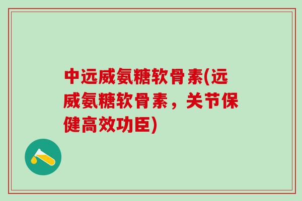 中远威氨糖软骨素(远威氨糖软骨素，关节保健高效功臣)