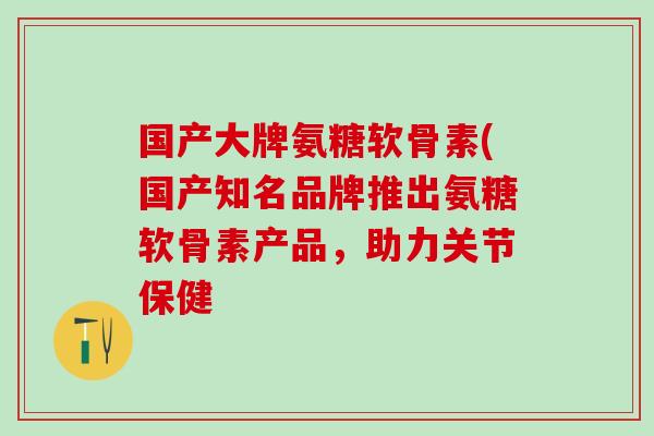 国产大牌氨糖软骨素(国产知名品牌推出氨糖软骨素产品，助力关节保健