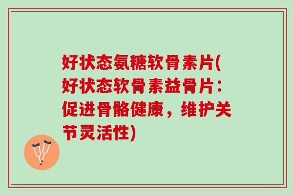 好状态氨糖软骨素片(好状态软骨素益骨片：促进骨骼健康，维护关节灵活性)