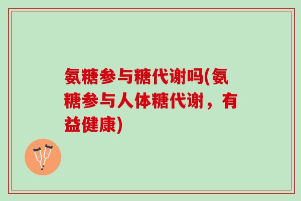 氨糖参与糖代谢吗(氨糖参与人体糖代谢，有益健康)