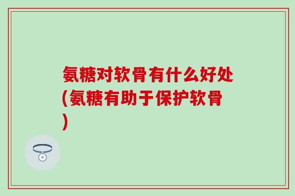 氨糖对软骨有什么好处(氨糖有助于保护软骨)