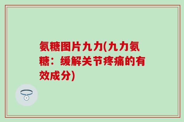 氨糖图片九力(九力氨糖：缓解关节疼痛的有效成分)
