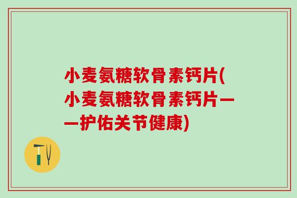 小麦氨糖软骨素钙片(小麦氨糖软骨素钙片——护佑关节健康)