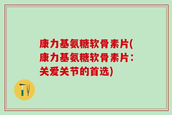 康力基氨糖软骨素片(康力基氨糖软骨素片：关爱关节的首选)