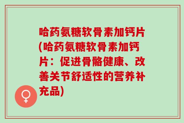 哈药氨糖软骨素加钙片(哈药氨糖软骨素加钙片：促进骨骼健康、改善关节舒适性的营养补充品)