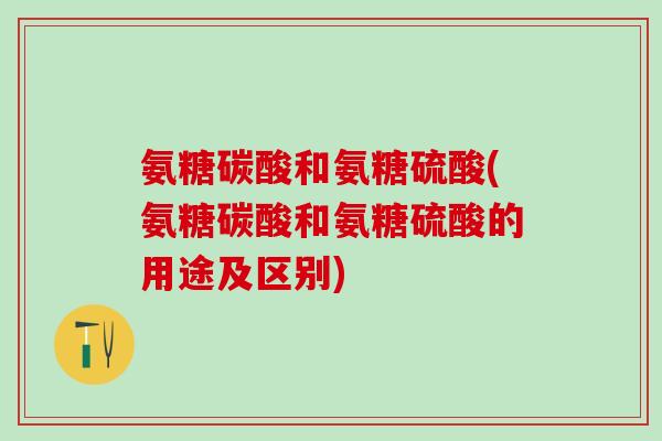 氨糖碳酸和氨糖硫酸(氨糖碳酸和氨糖硫酸的用途及区别)