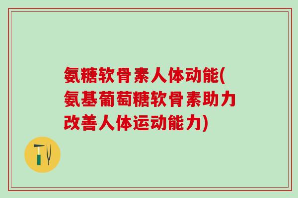 氨糖软骨素人体动能(氨基葡萄糖软骨素助力改善人体运动能力)