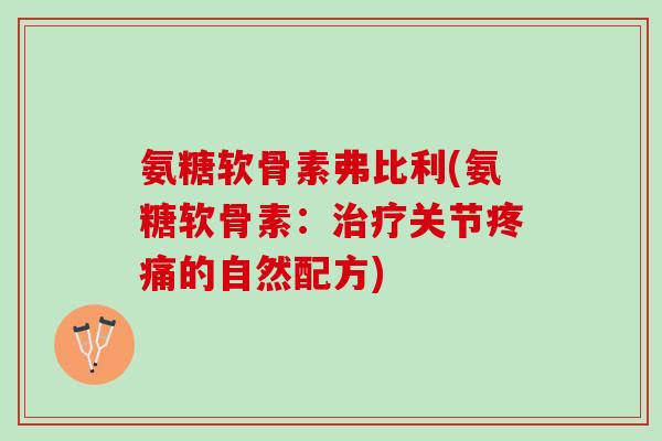 氨糖软骨素弗比利(氨糖软骨素：关节的自然配方)
