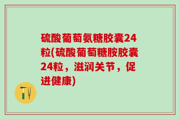 硫酸葡萄氨糖胶囊24粒(硫酸葡萄糖胺胶囊24粒，滋润关节，促进健康)