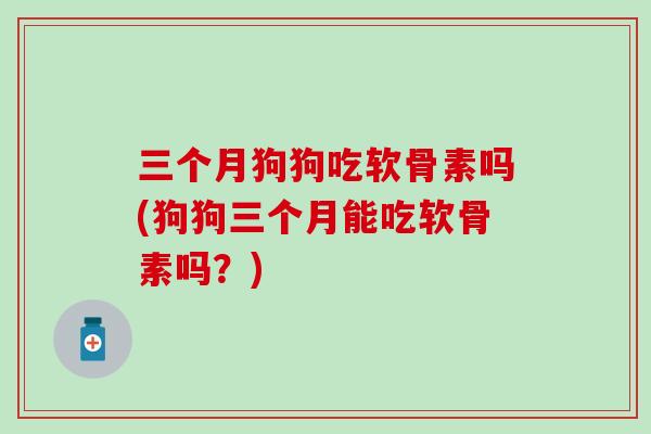 三个月狗狗吃软骨素吗(狗狗三个月能吃软骨素吗？)