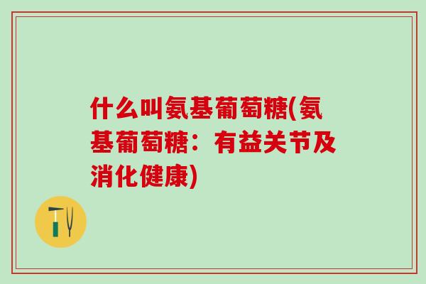 什么叫氨基葡萄糖(氨基葡萄糖：有益关节及消化健康)