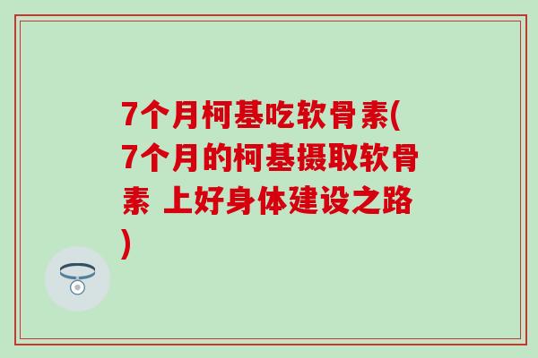 7个月柯基吃软骨素(7个月的柯基摄取软骨素 上好身体建设之路)
