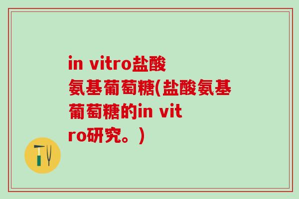 in vitro盐酸氨基葡萄糖(盐酸氨基葡萄糖的in vitro研究。)