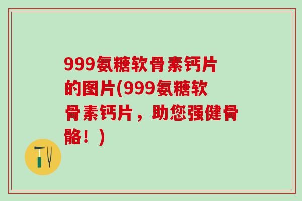 999氨糖软骨素钙片的图片(999氨糖软骨素钙片，助您强健骨骼！)