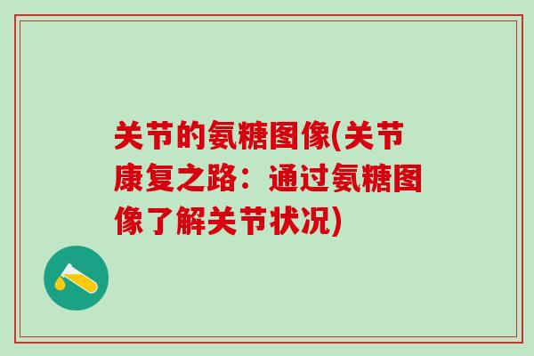 关节的氨糖图像(关节康复之路:通过氨糖图像了解关节状况) 关节的氨糖图像(关节康复之路:通过氨糖图像了解关节状况)