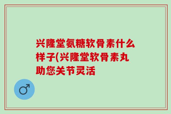 兴隆堂氨糖软骨素什么样子(兴隆堂软骨素丸助您关节灵活