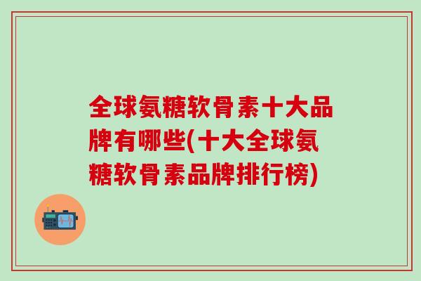 全球氨糖软骨素十大品牌有哪些(十大全球氨糖软骨素品牌排行榜)