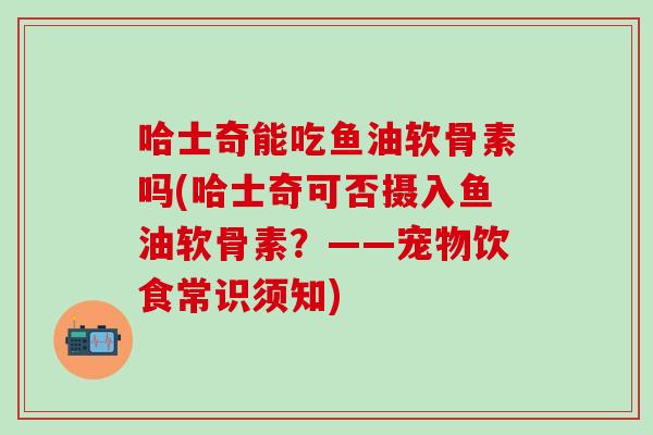 哈士奇能吃鱼油软骨素吗(哈士奇可否摄入鱼油软骨素？——宠物饮食常识须知)