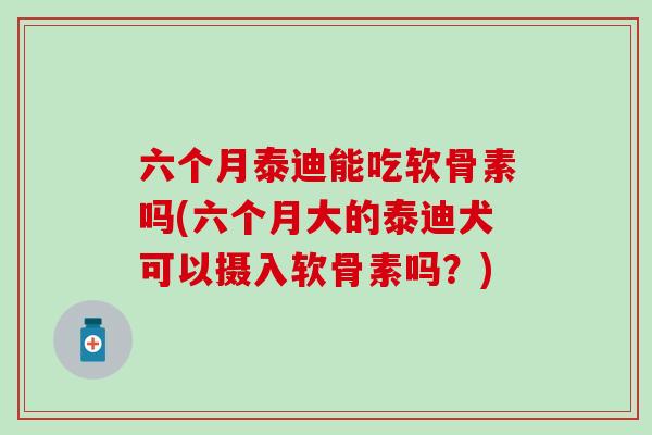 六个月泰迪能吃软骨素吗(六个月大的泰迪犬可以摄入软骨素吗？)