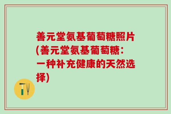 善元堂氨基葡萄糖照片(善元堂氨基葡萄糖：一种补充健康的天然选择)