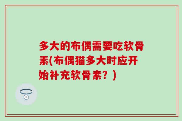 多大的布偶需要吃软骨素(布偶猫多大时应开始补充软骨素？)